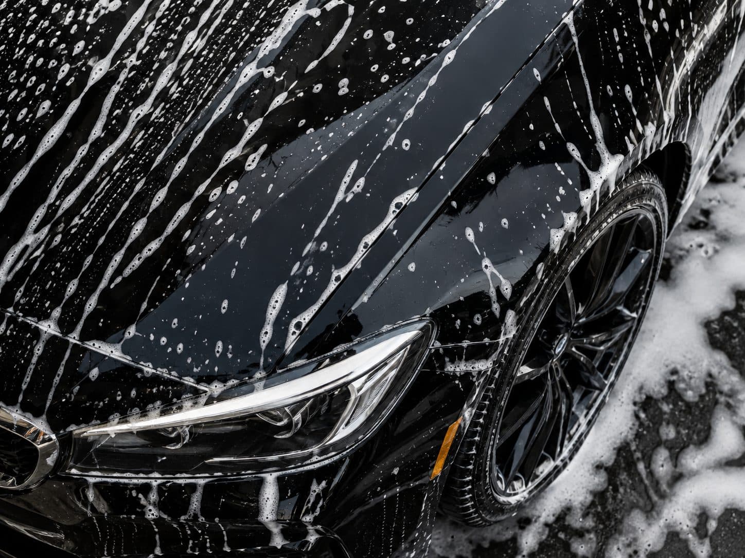 Hand washing a car